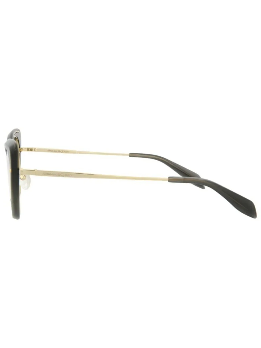 New Alexander McQueen Women's Eyeglasses Cat Eye Acetate Frame Grey Gold